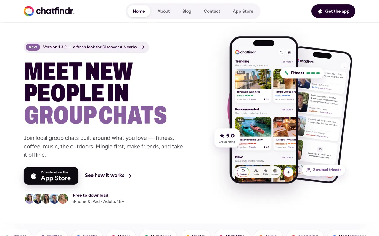 Screenshot of ChatFindr