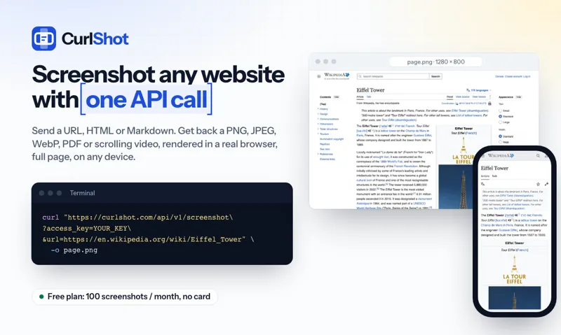 Screenshot of CurlShot