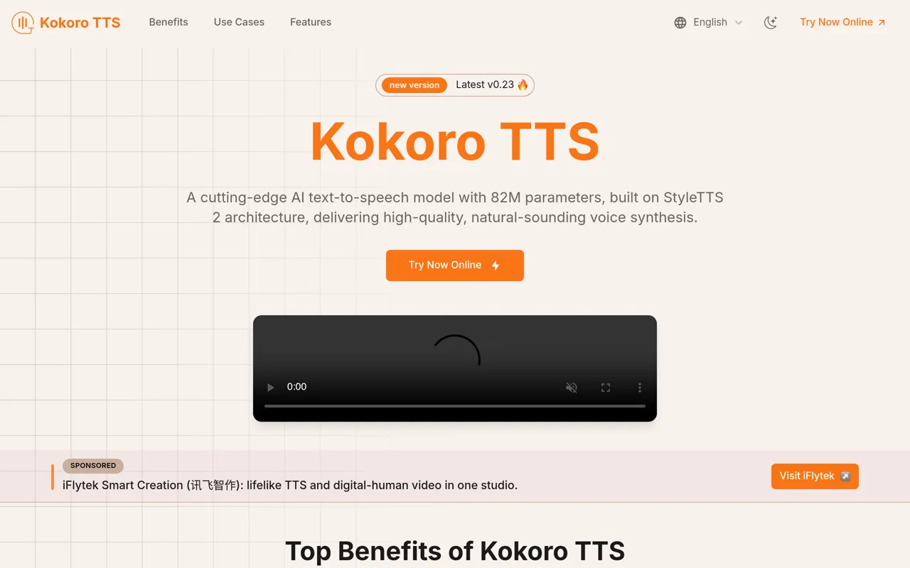 Screenshot of Kokoro TTS