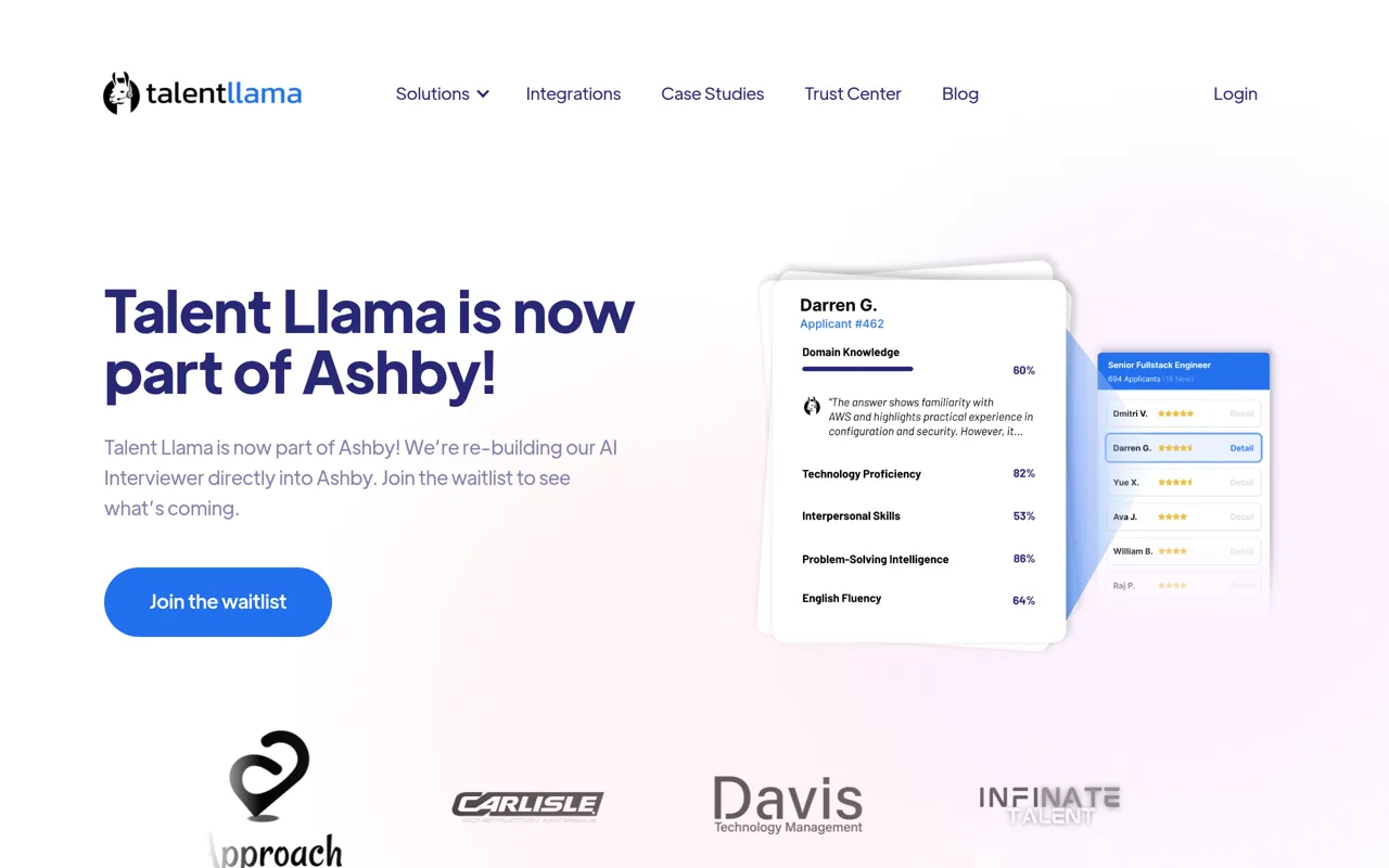 Screenshot of Talent Llama