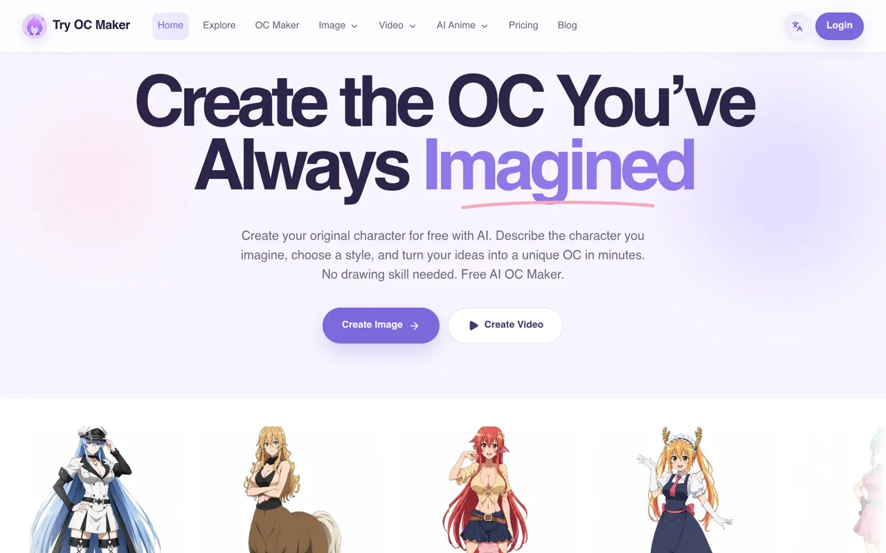 Screenshot of Try OC Maker