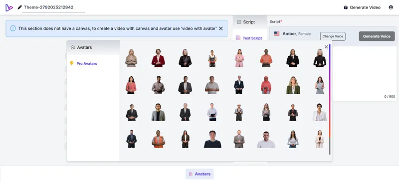 Screenshot of vidBoard AI