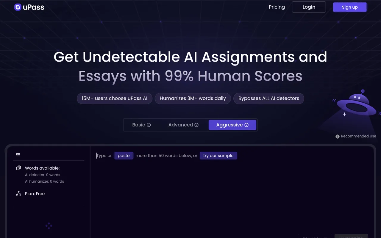 Screenshot of uPass AI