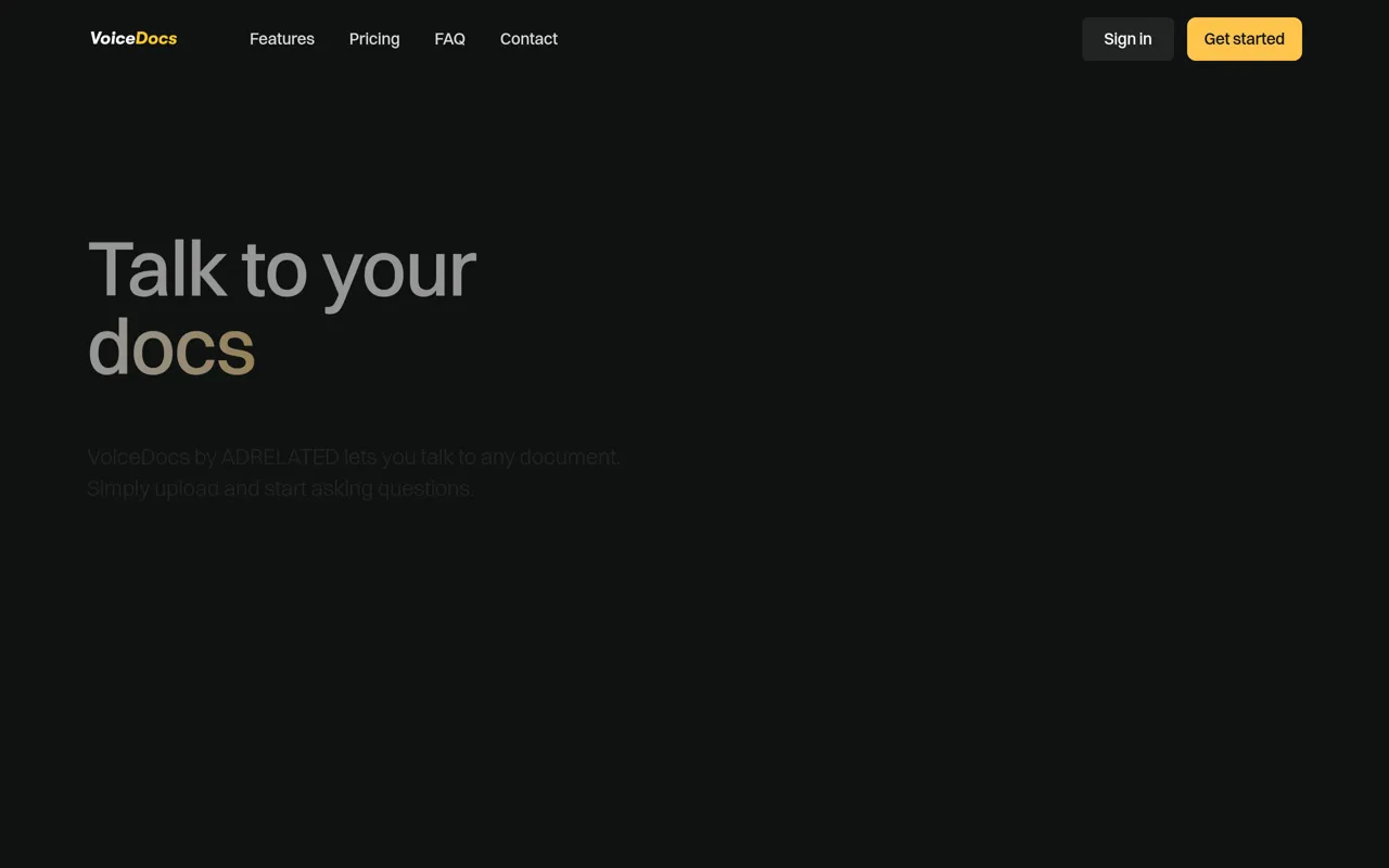 Screenshot of VoiceDocs.io
