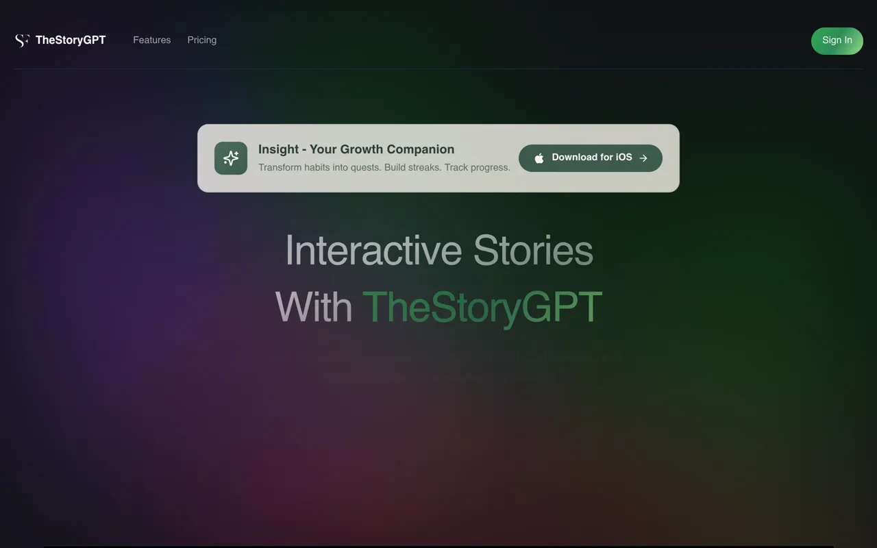 Screenshot of TheStoryGPT
