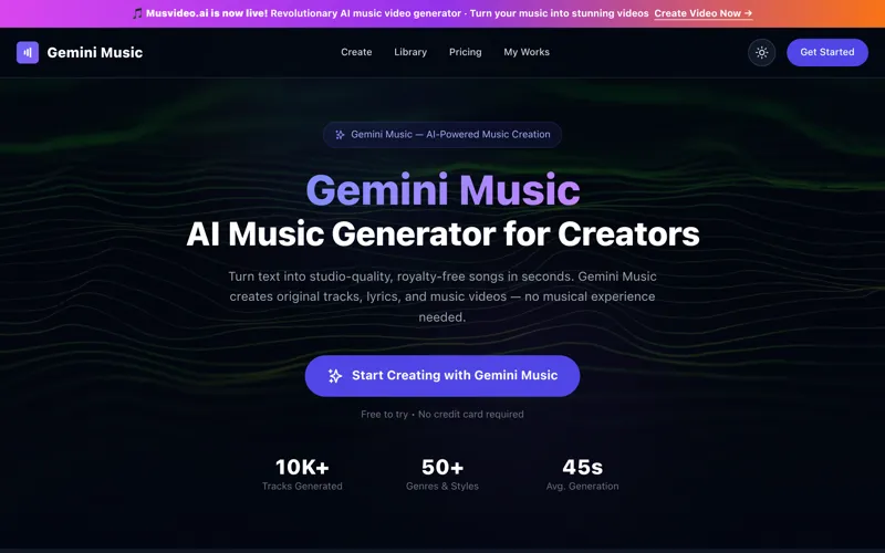 Screenshot of Gemini Music Studio
