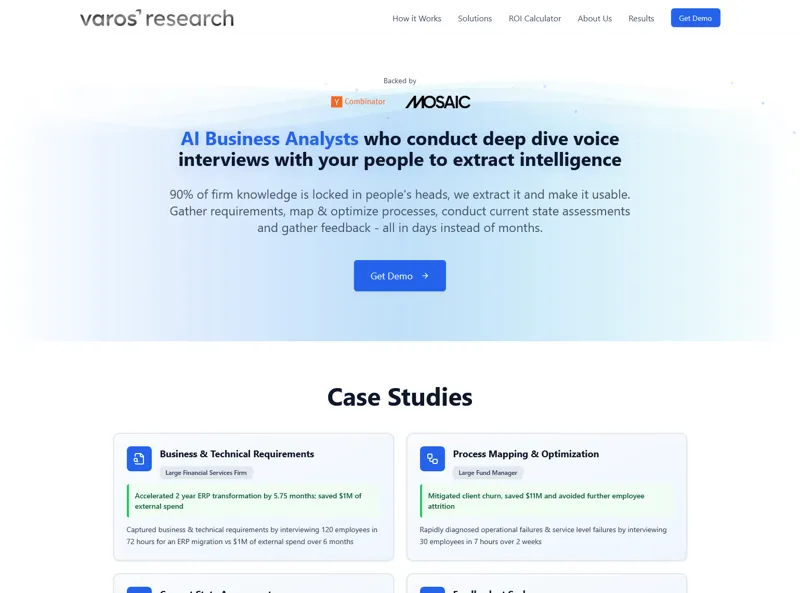 Screenshot of Varos Research