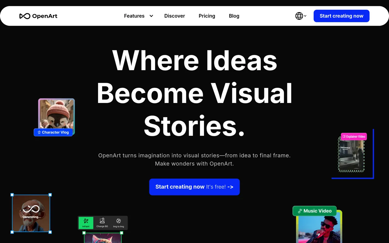 Screenshot of OpenArt