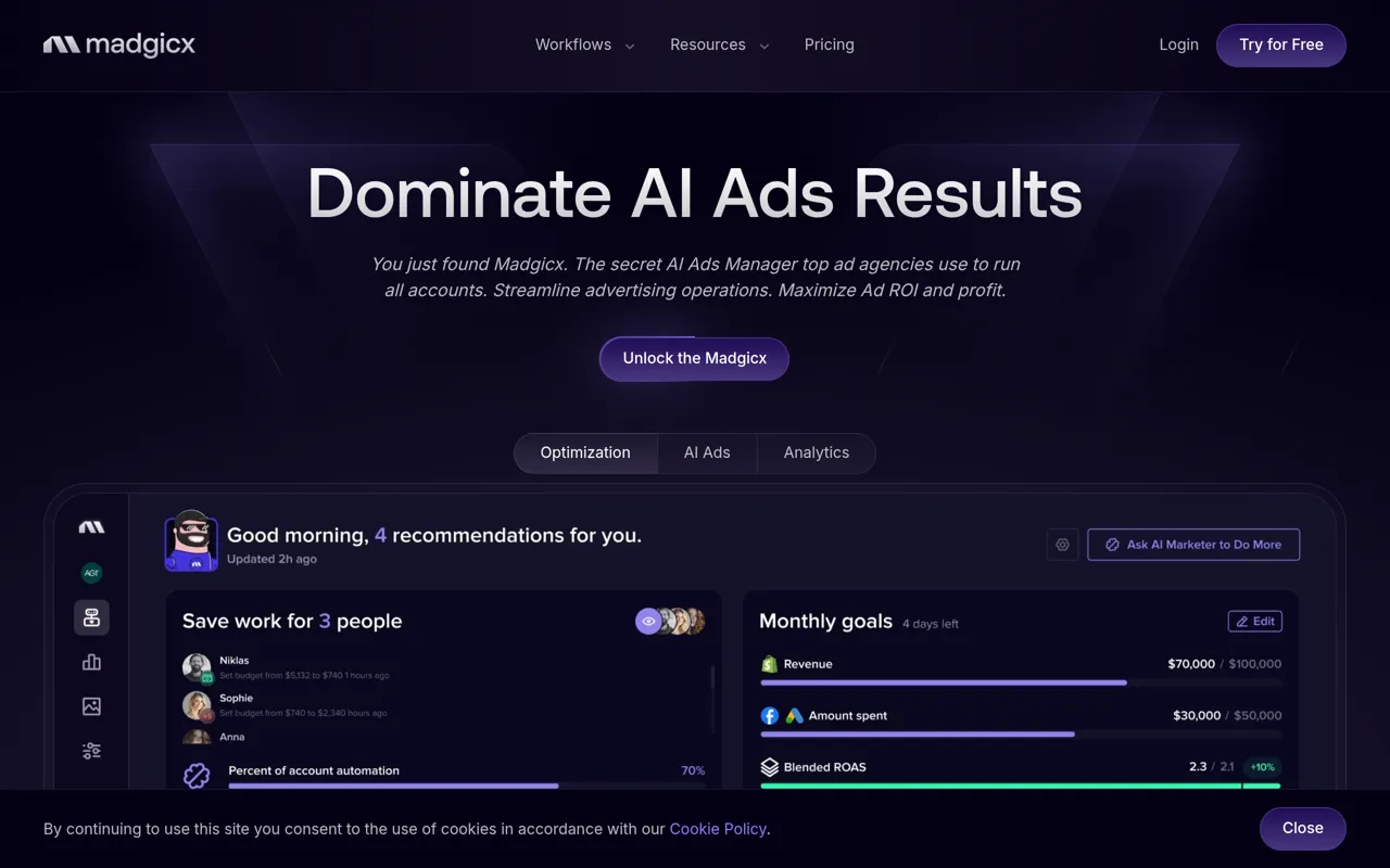 Screenshot of Madgicx