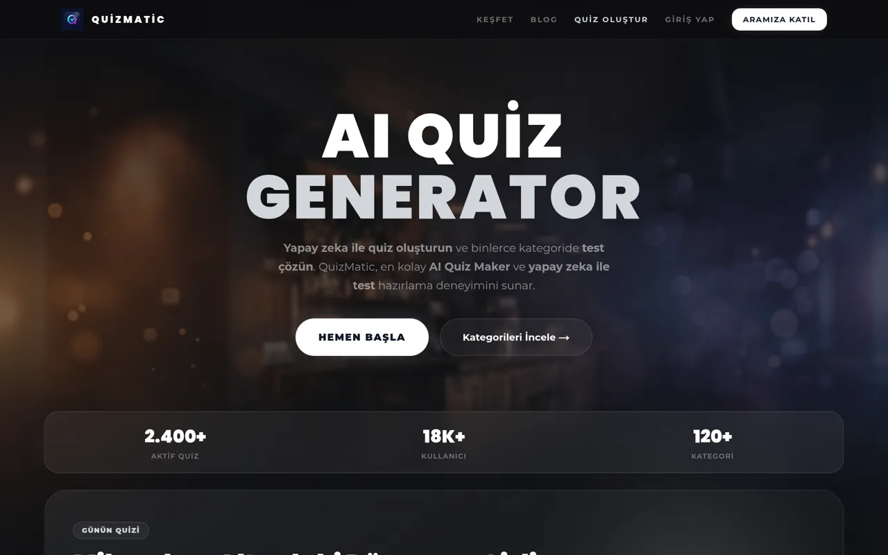 Screenshot of QuizMatic
