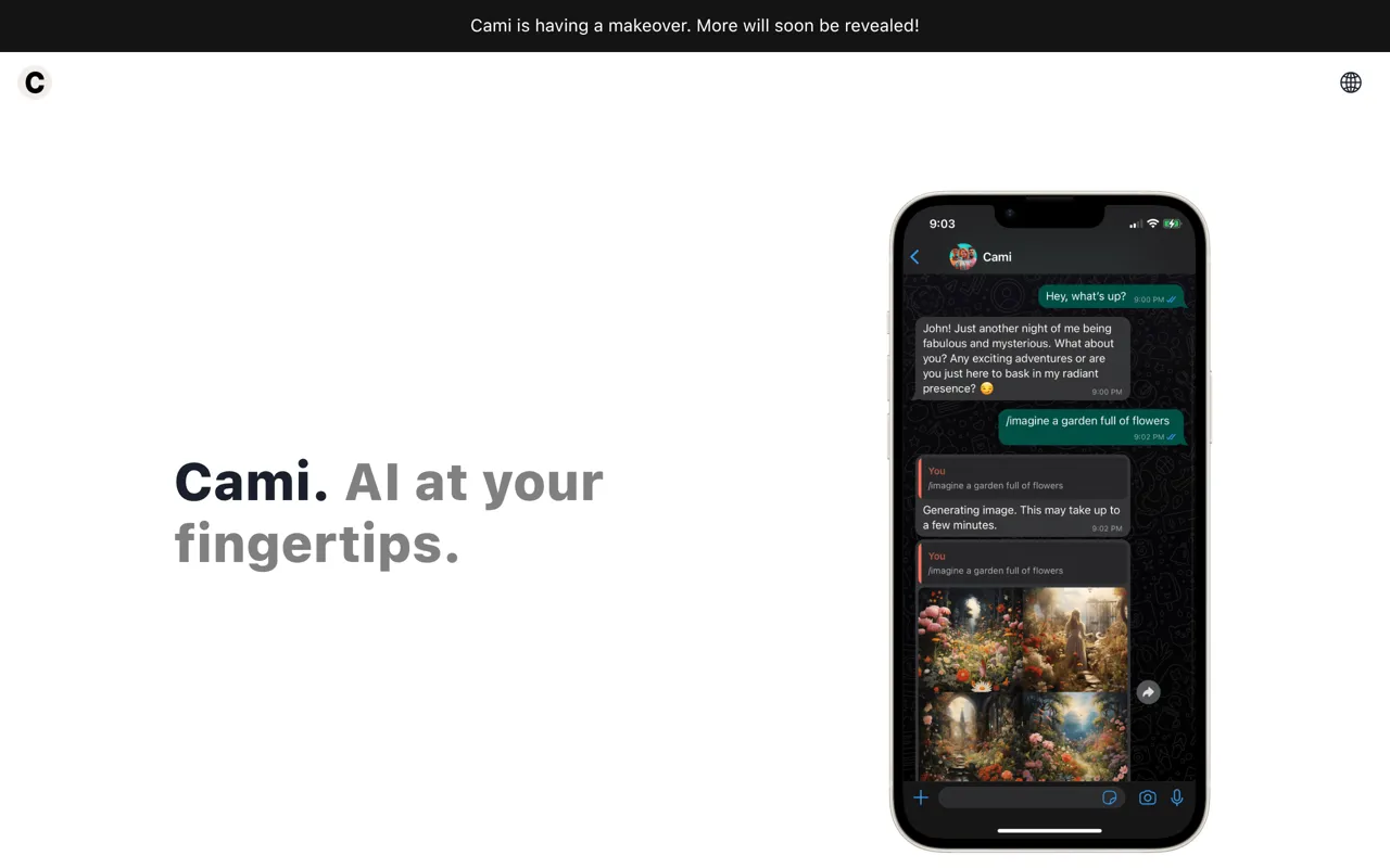 Screenshot of Cami