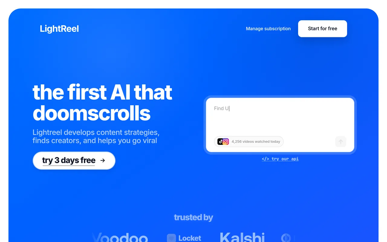 Screenshot of LightReel