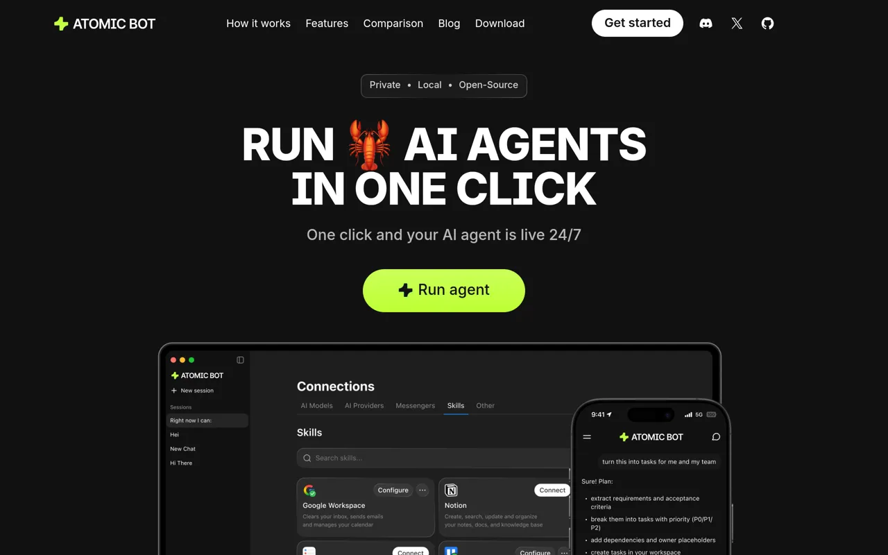 Screenshot of Atomic Bot