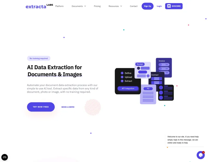 Screenshot of Extracta LABS