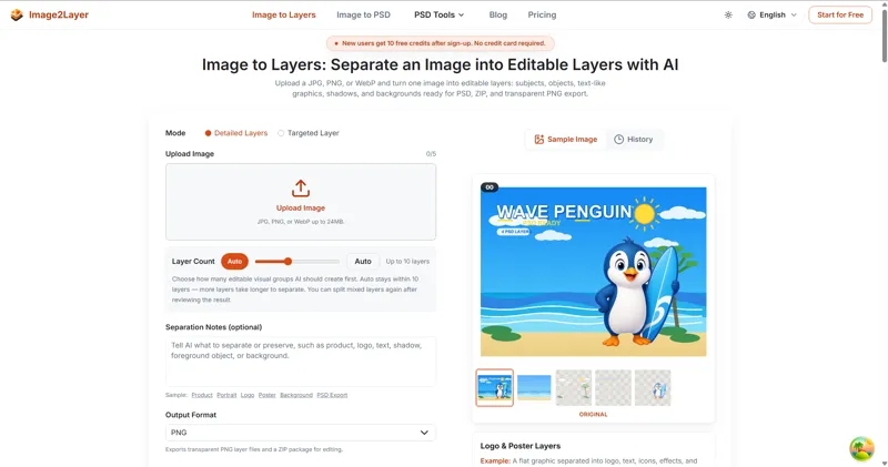 Screenshot of Image2Layer