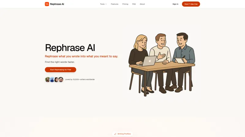 Screenshot of Rephrase AI