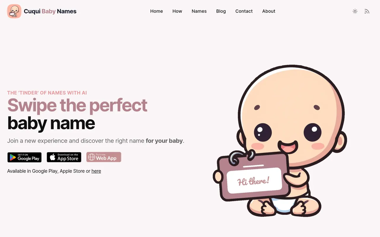 Screenshot of Cuqui Baby Names