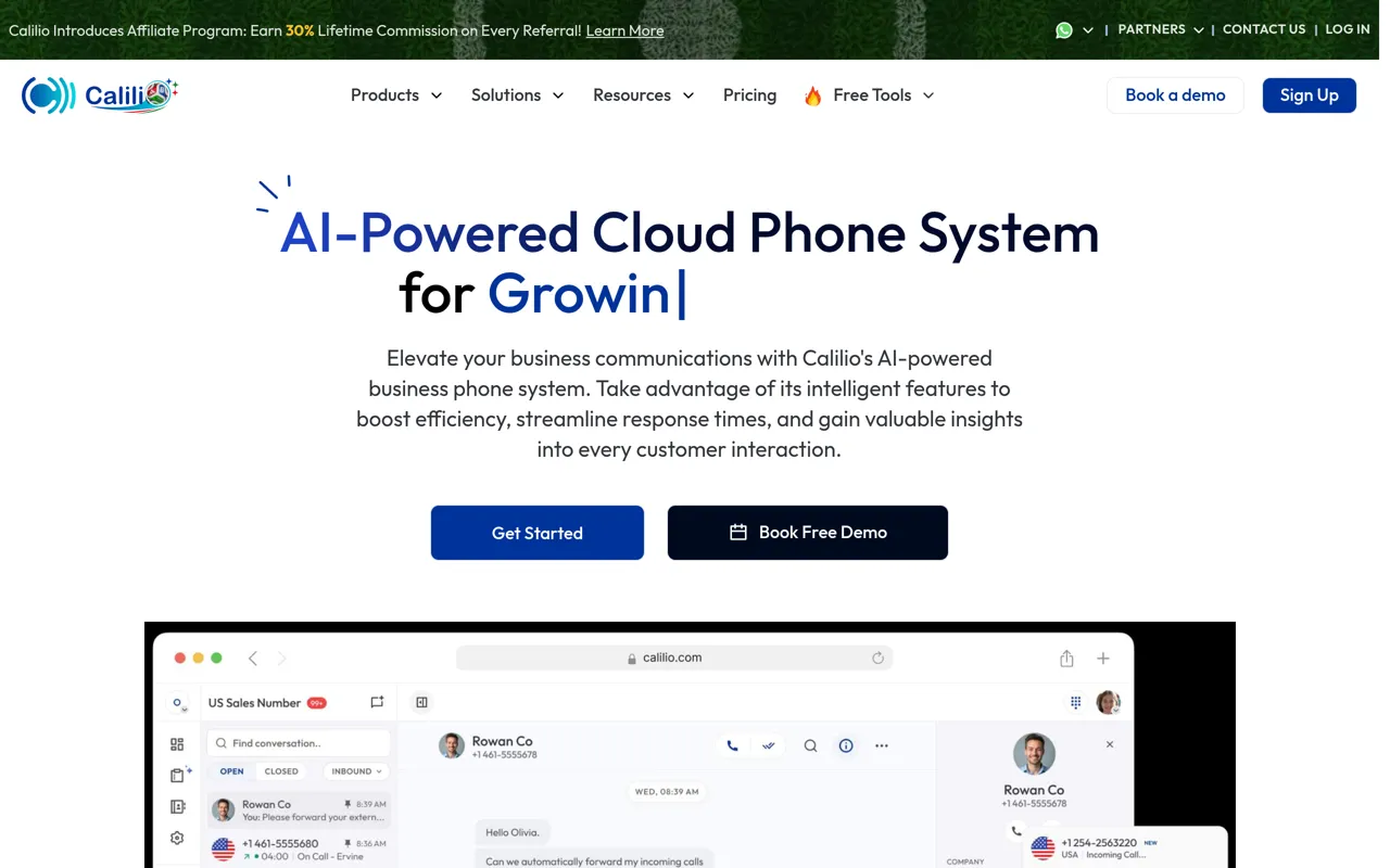 Screenshot of Calilio