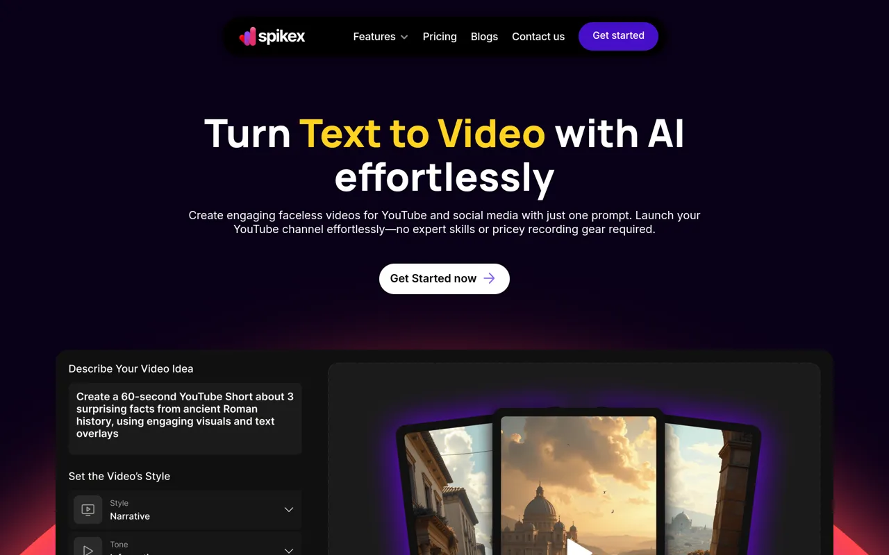 Screenshot of SpikeX AI