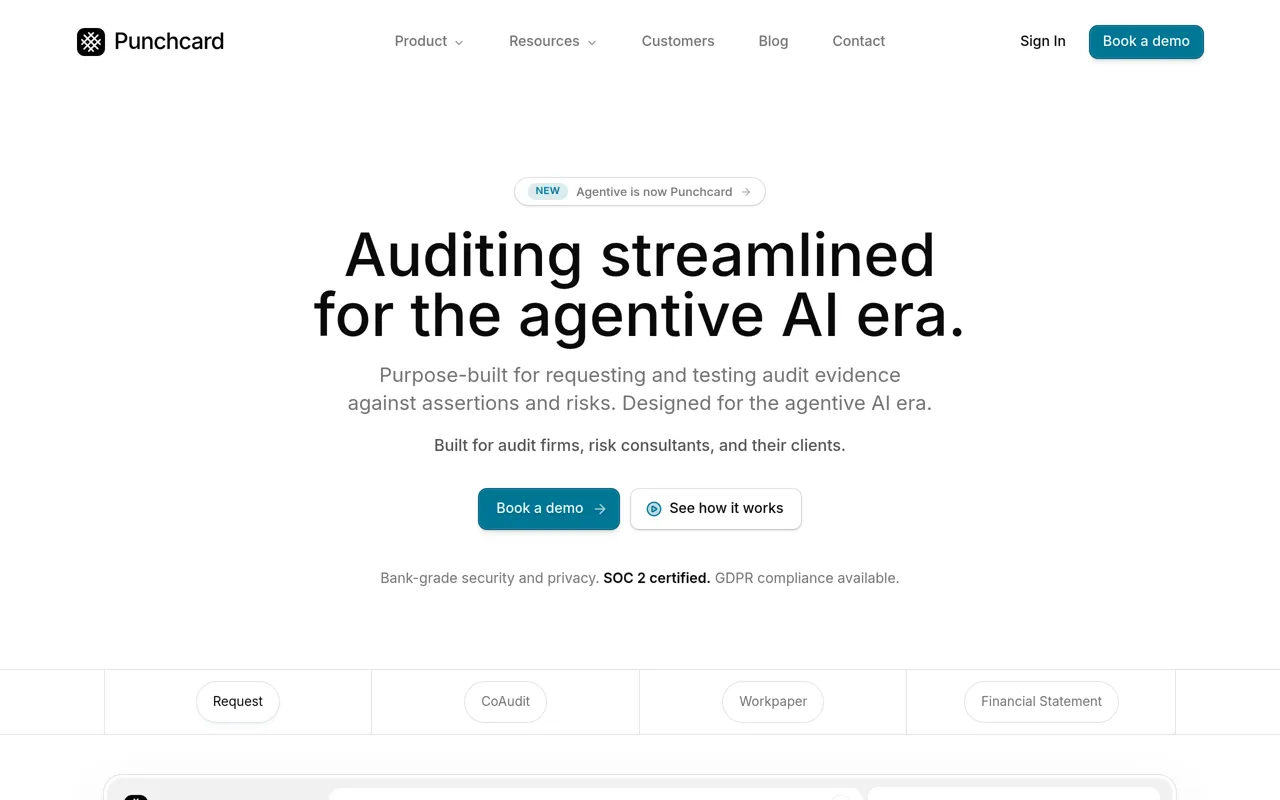 Screenshot of Punchcard