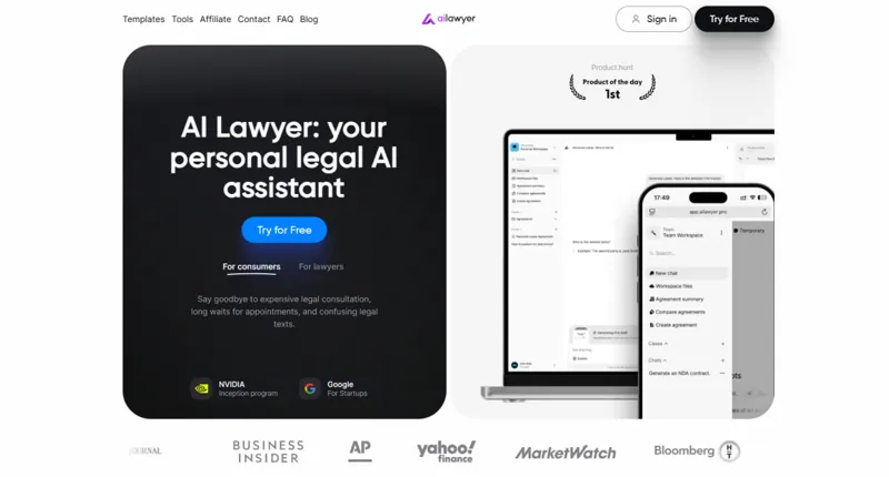 Screenshot of AI Lawyer