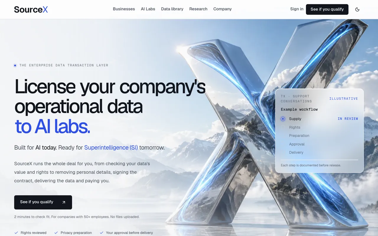 Screenshot of SourceX