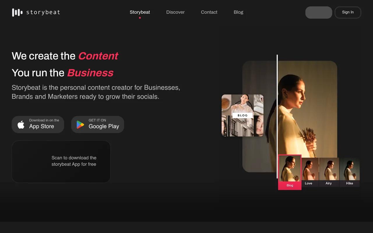 Screenshot of Storybeat