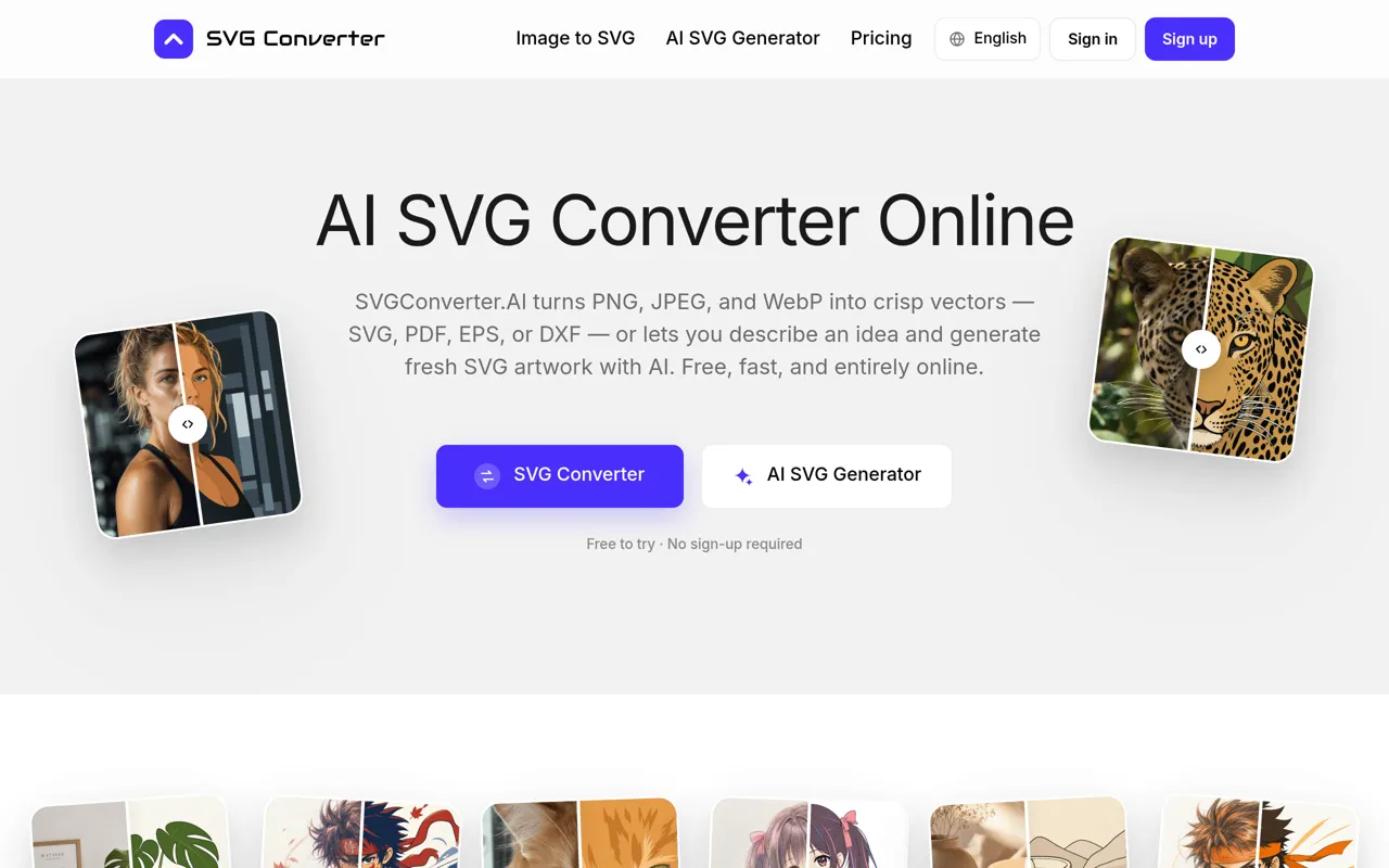Screenshot of SVG Converter AI