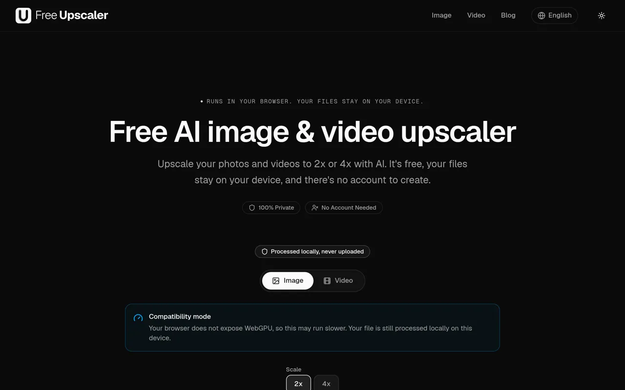Screenshot of FreeUpscaler