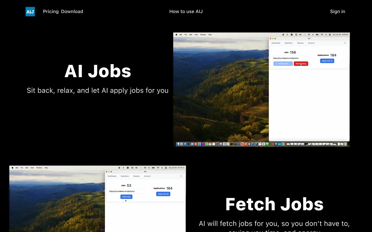 Screenshot of AIJ - AI Jobs