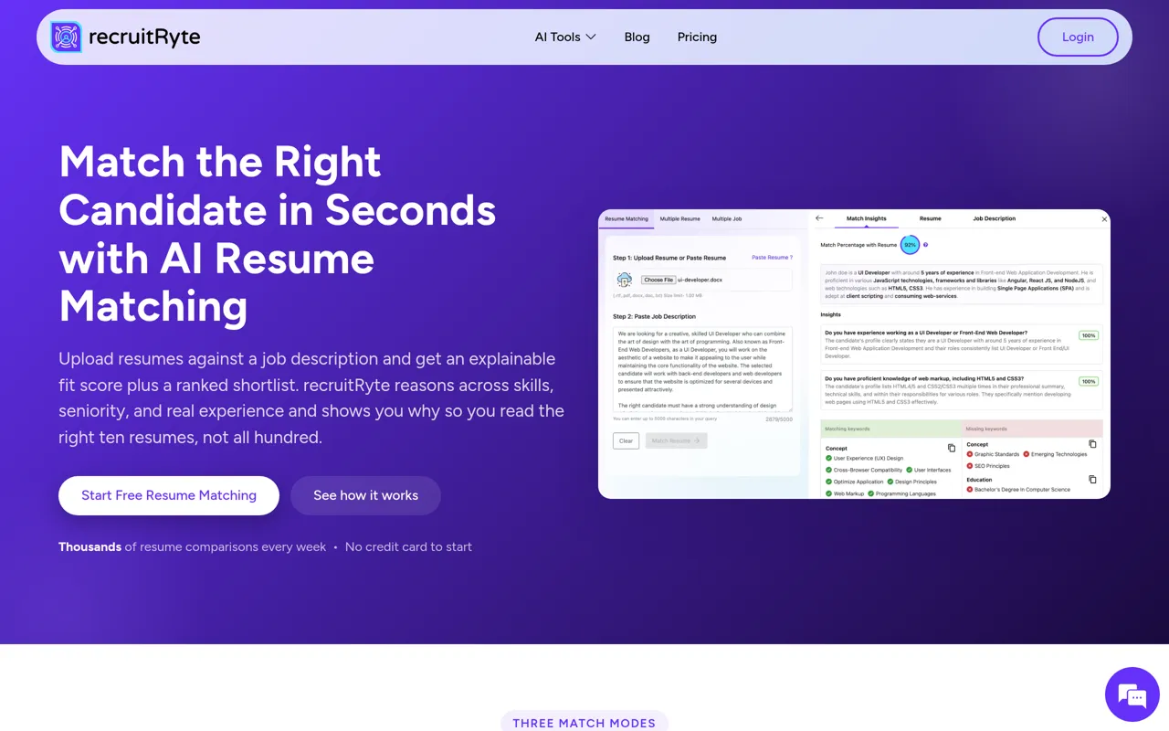 Screenshot of RecruitRyte