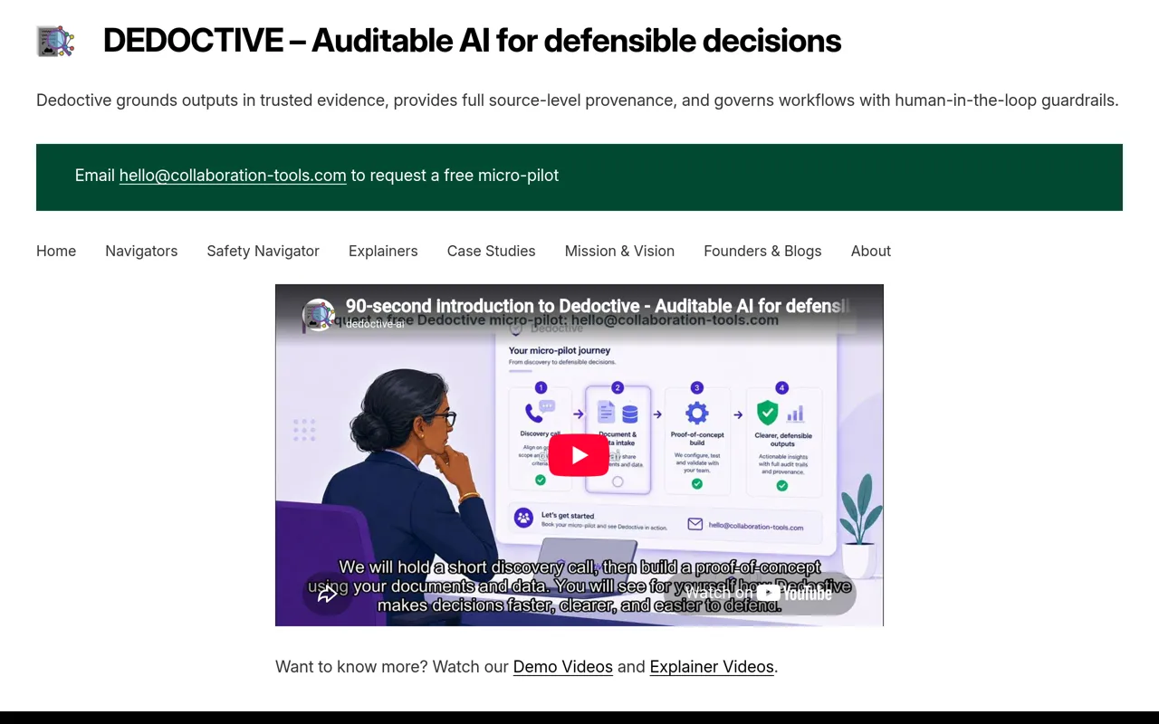 Screenshot of DEDOCTIVE