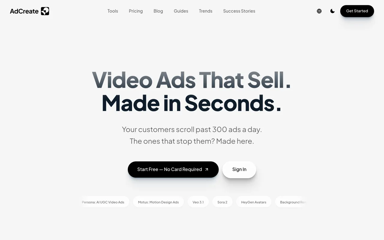Screenshot of AdCreate