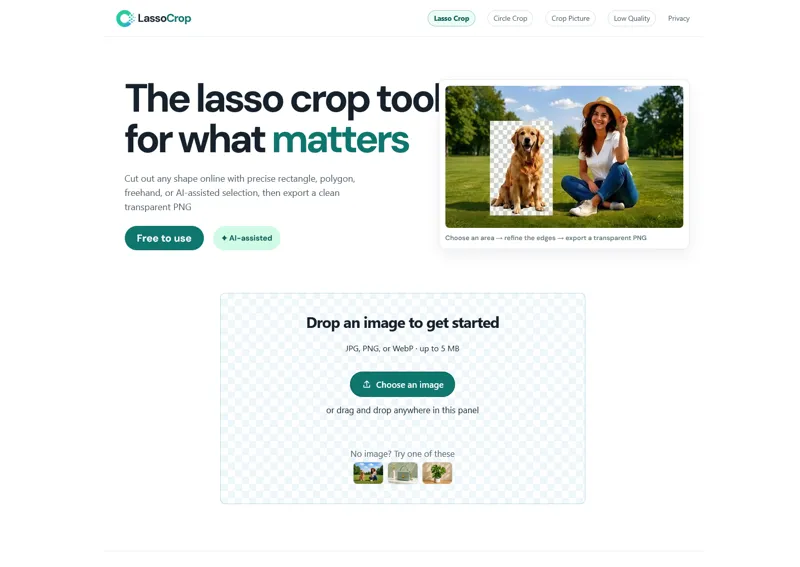 Screenshot of LassoCrop