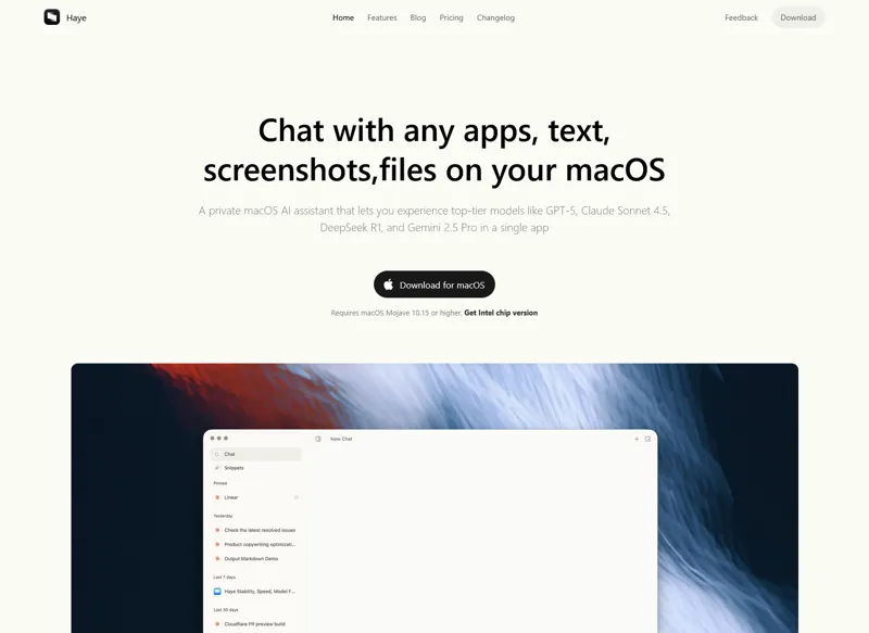 Screenshot of Haye
