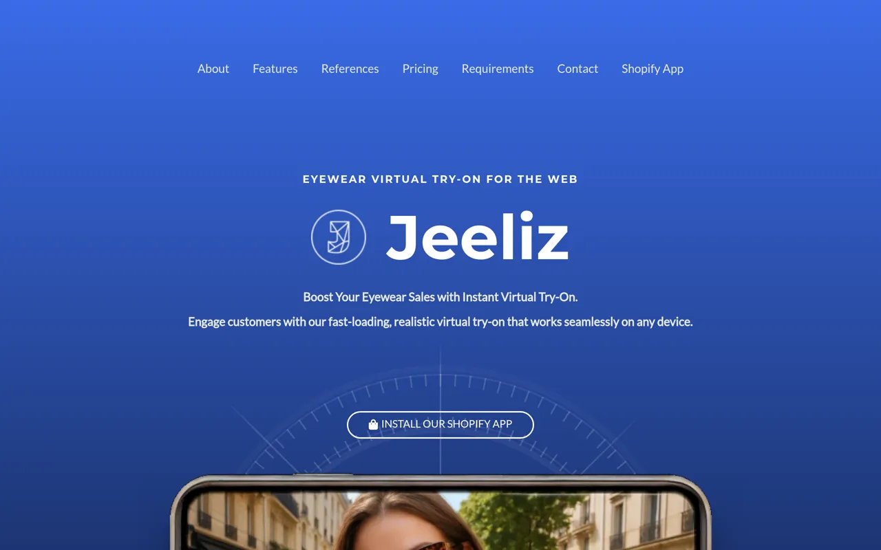 Screenshot of Jeeliz Virtual Try-On