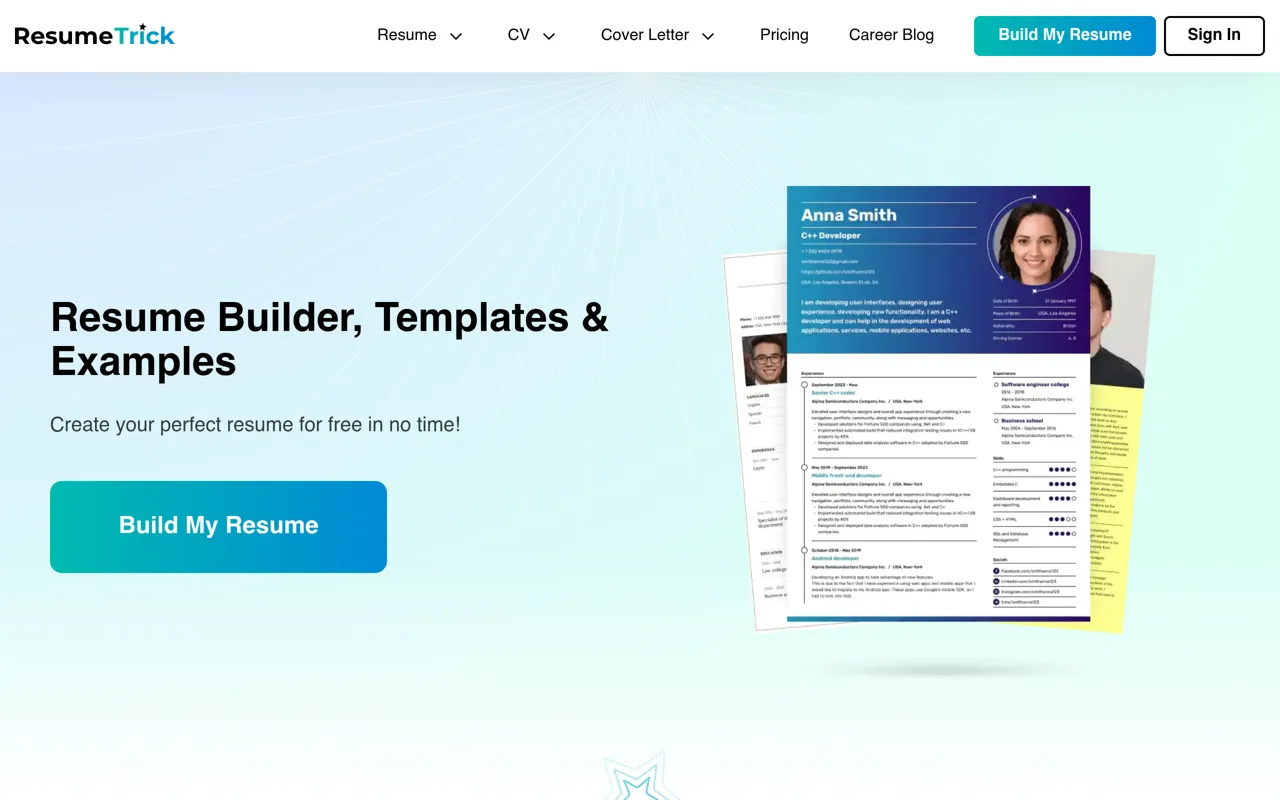 Screenshot of Resume Trick