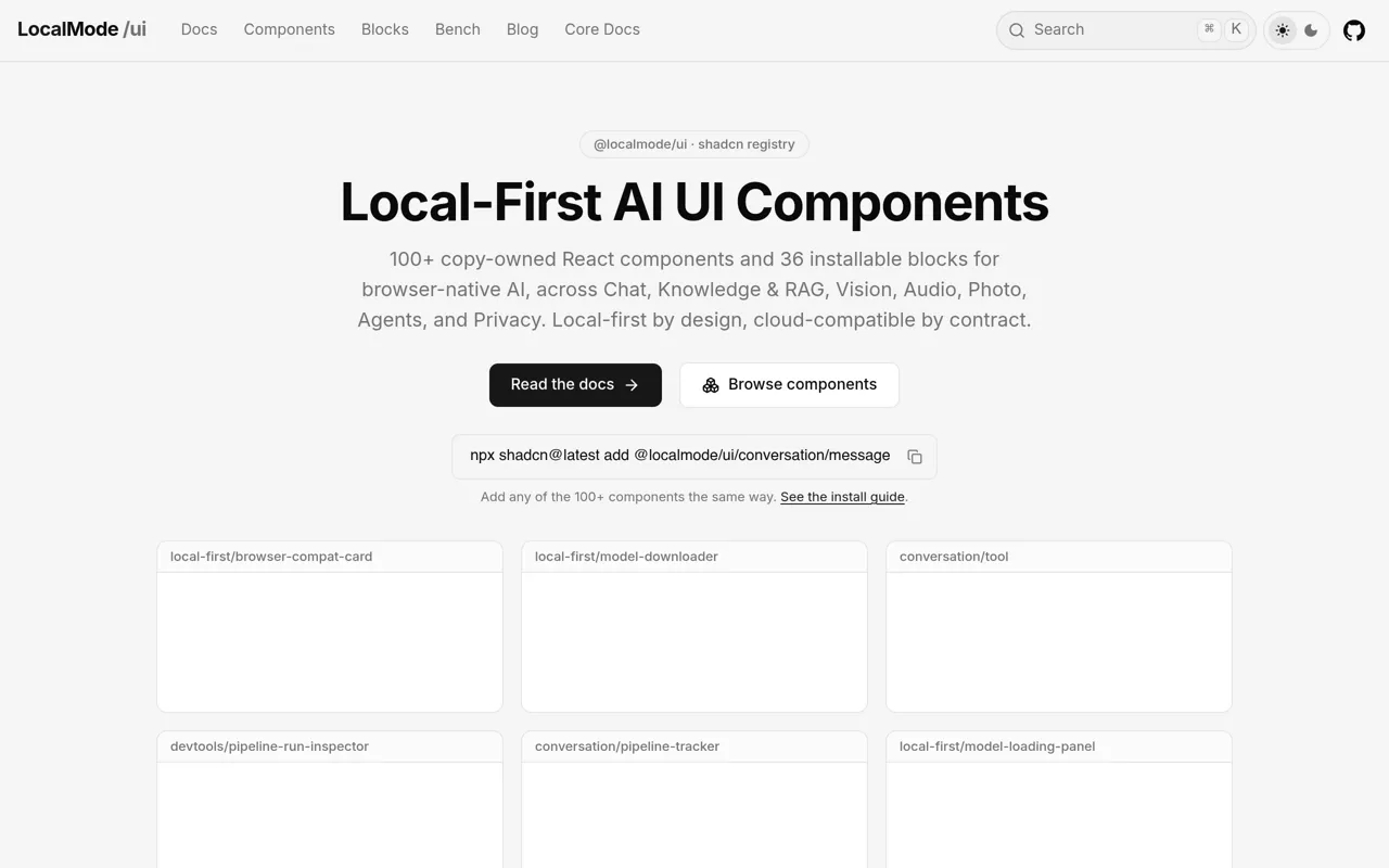 Screenshot of LocalMode UI