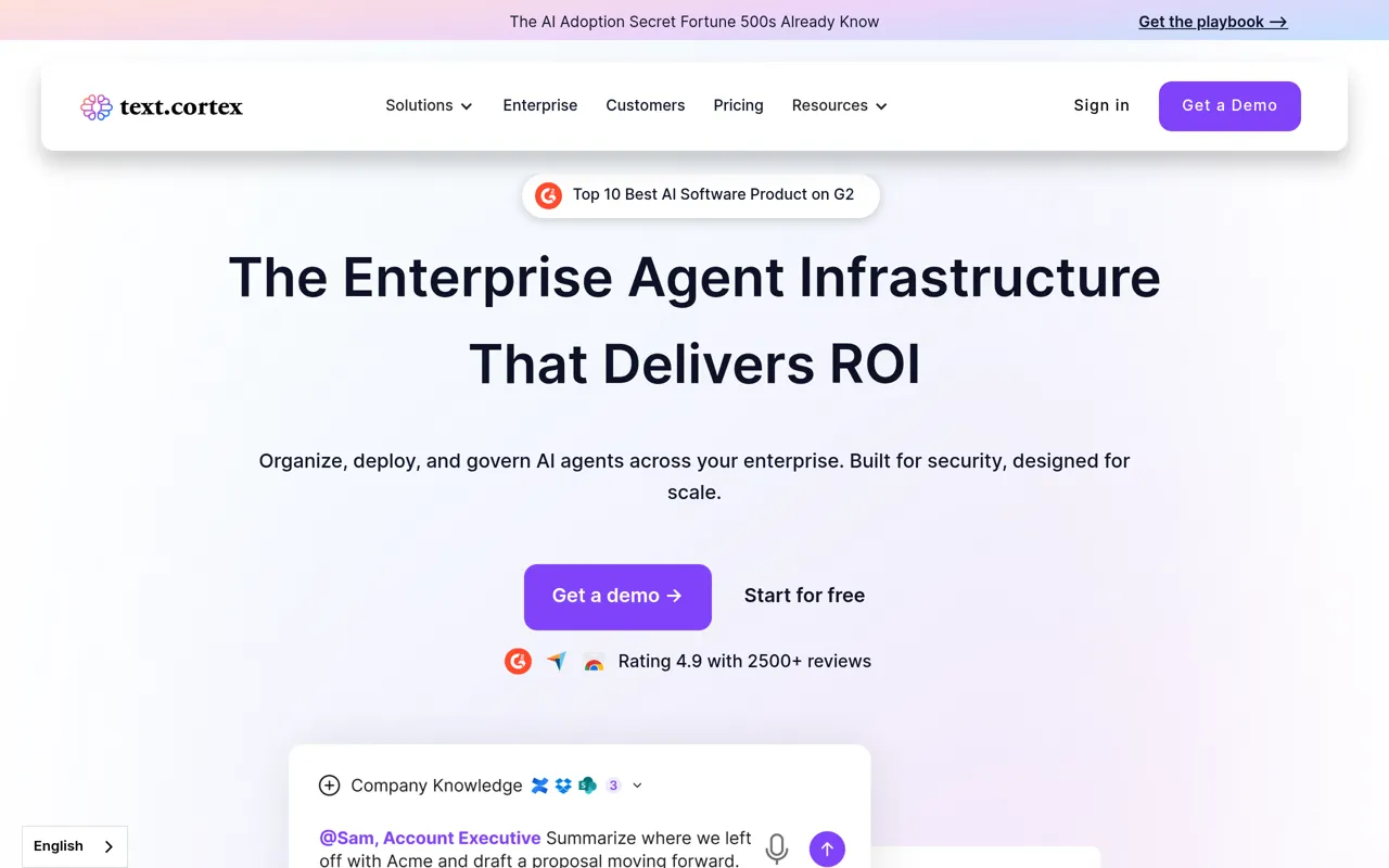 Screenshot of TextCortex