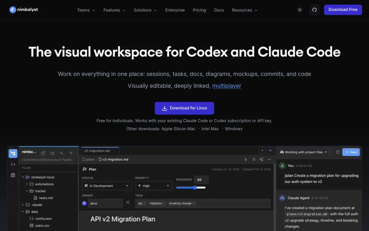 Screenshot of Nimbalyst