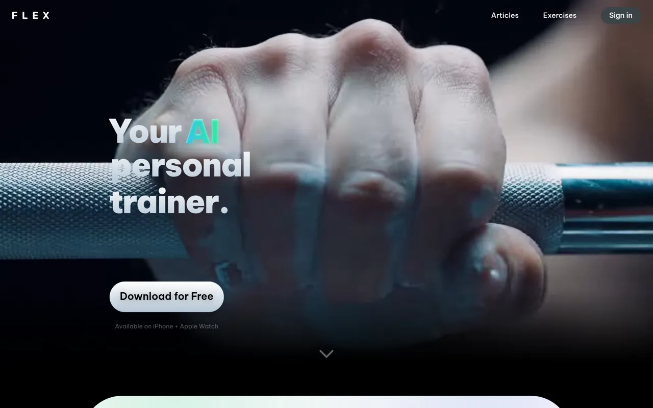 Screenshot of Flex AI Personal Trainer