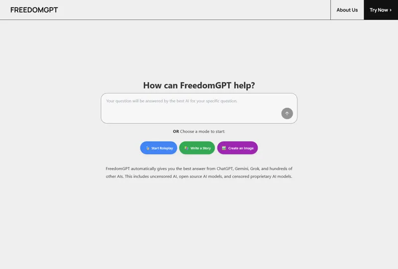 Screenshot of FreedomGPT