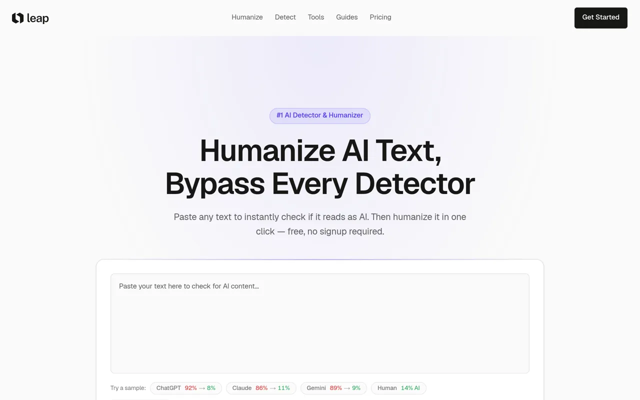 Screenshot of Leap AI