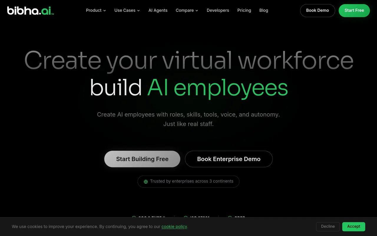 Screenshot of AgentsHub by Bibha AI