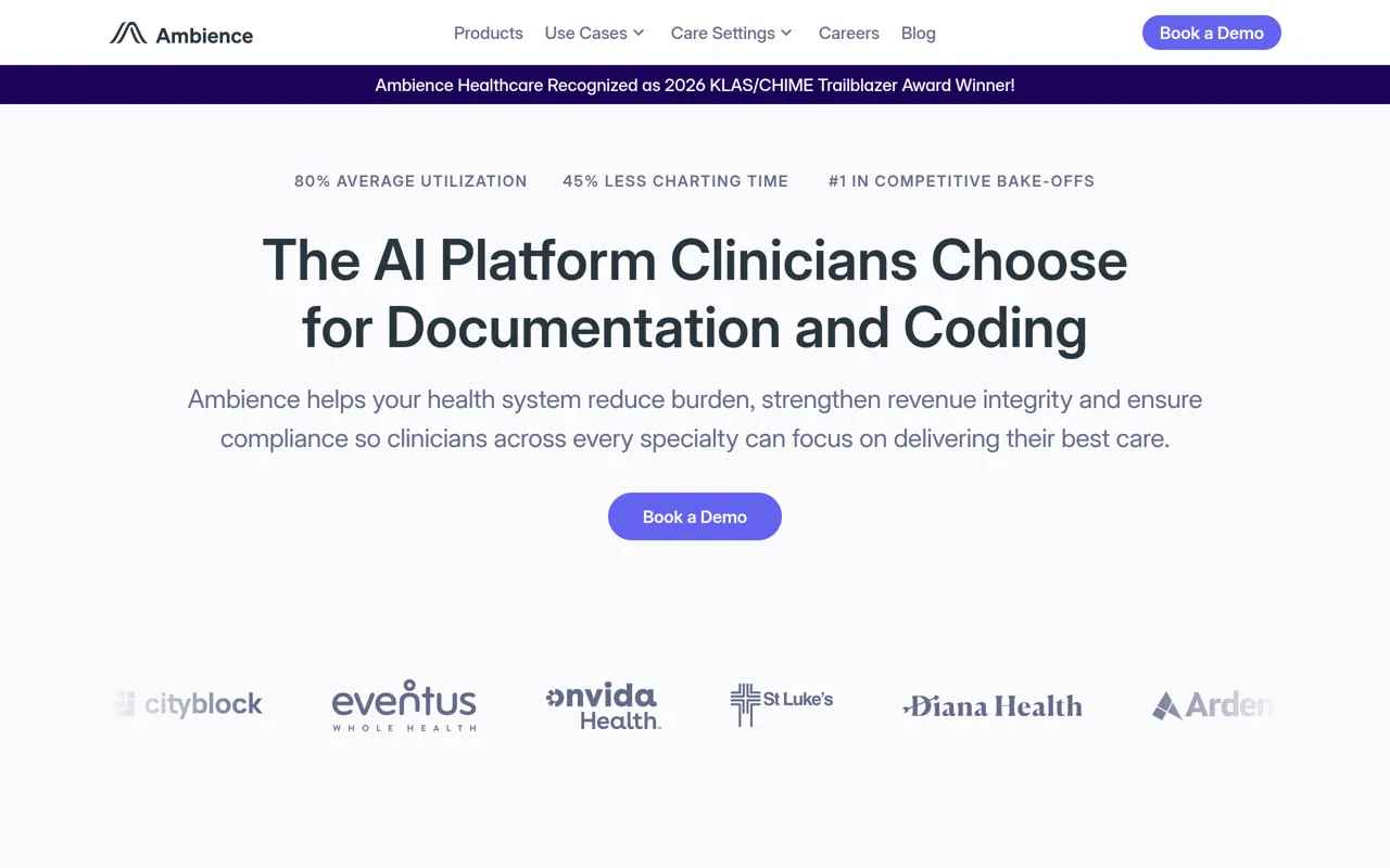 Screenshot of Ambience Healthcare
