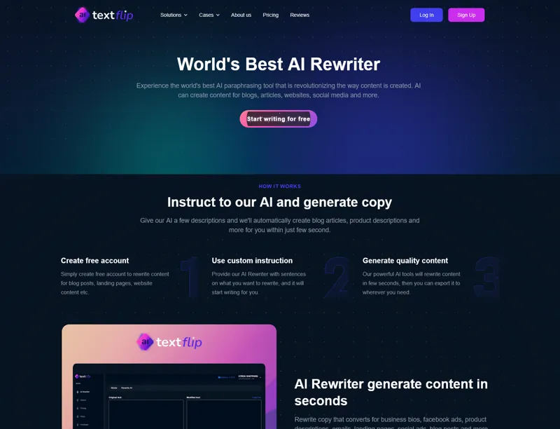 Screenshot of TextFlip AI