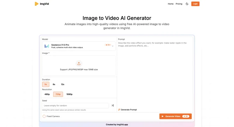 Screenshot of ImgVid