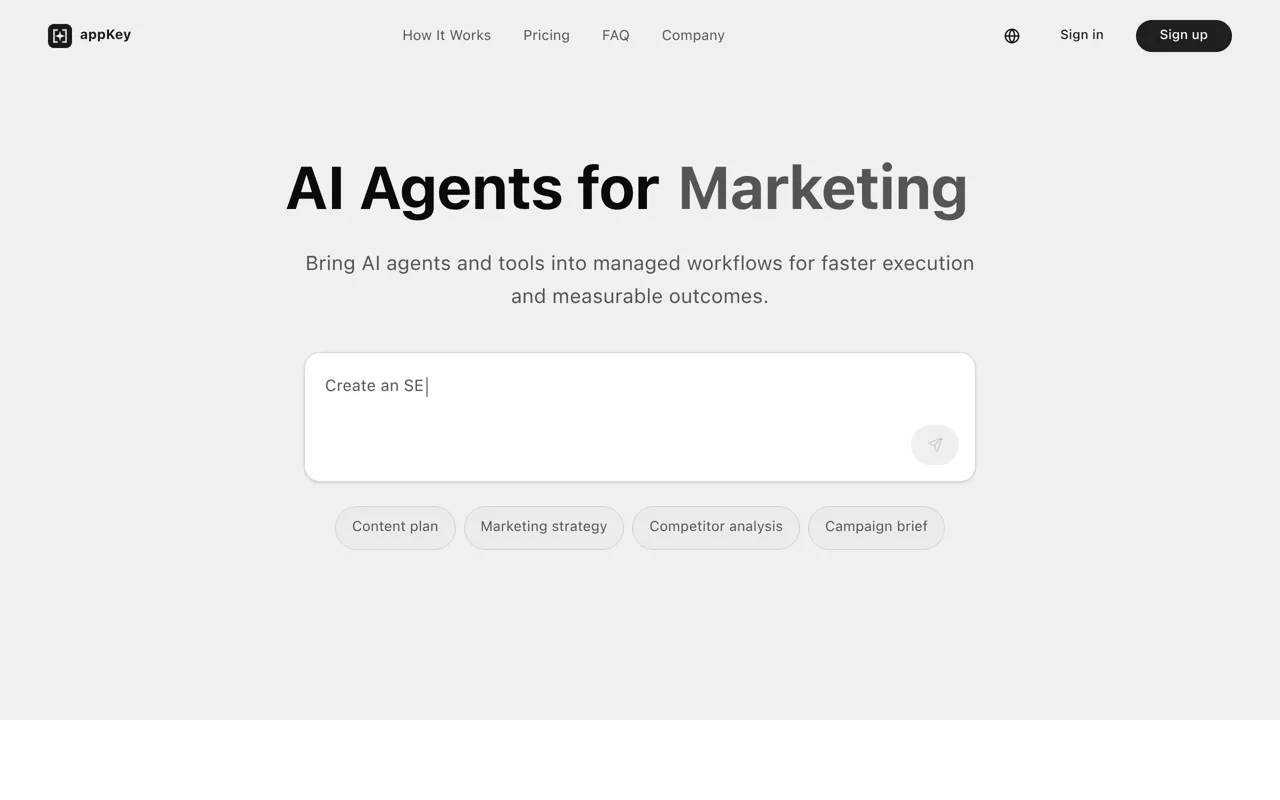 Screenshot of appKey.ai