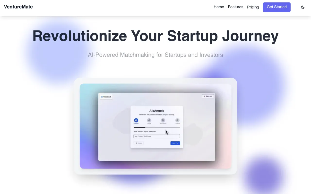 Screenshot of VentureMate
