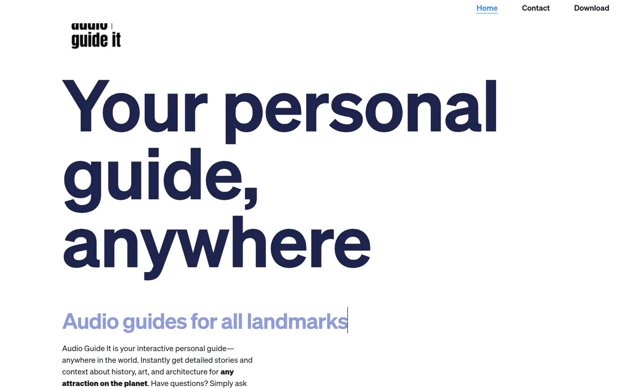 Screenshot of Audio Guide It